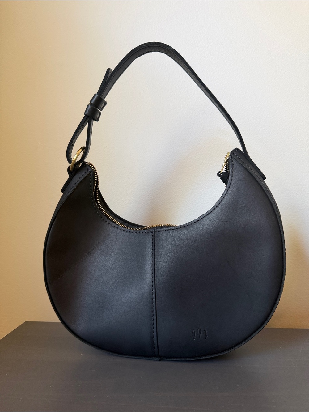 Portland Leather Goods "Nora" Shoulder Bag -Black Crescent